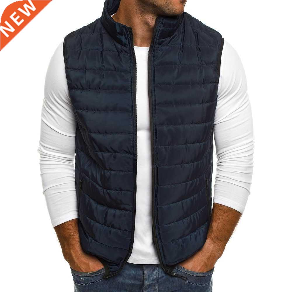 ZOGAA Men's Fashion Stand Clar Waistcoat Sleeveless Cotton