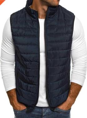 ZOGAA Men's Fashion Stand Clar Waistcoat Sleeveless Cotton