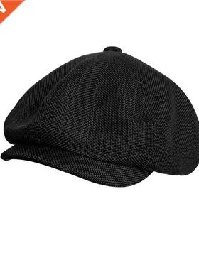 Four Seasons Men's Newsboy Hat Women Male Linen Octagonal Ca