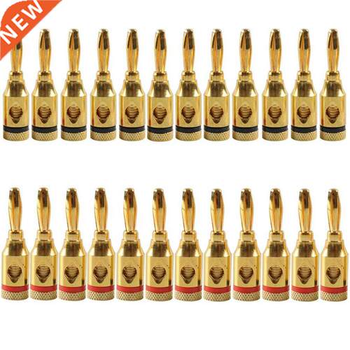 6PCS 4mm Gold Plated Speaker Banana Plugs Connectors Open S