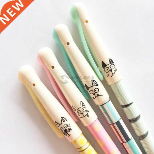2X Kawaii Little Cat Erasable Gel Pen Rollerball Pen School