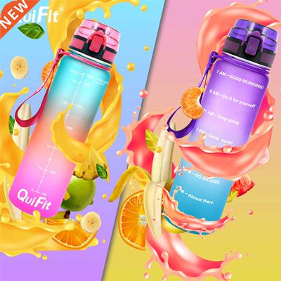 Quifit 1L 32oz Leakproof Tritran BPA Free Water Bottle with