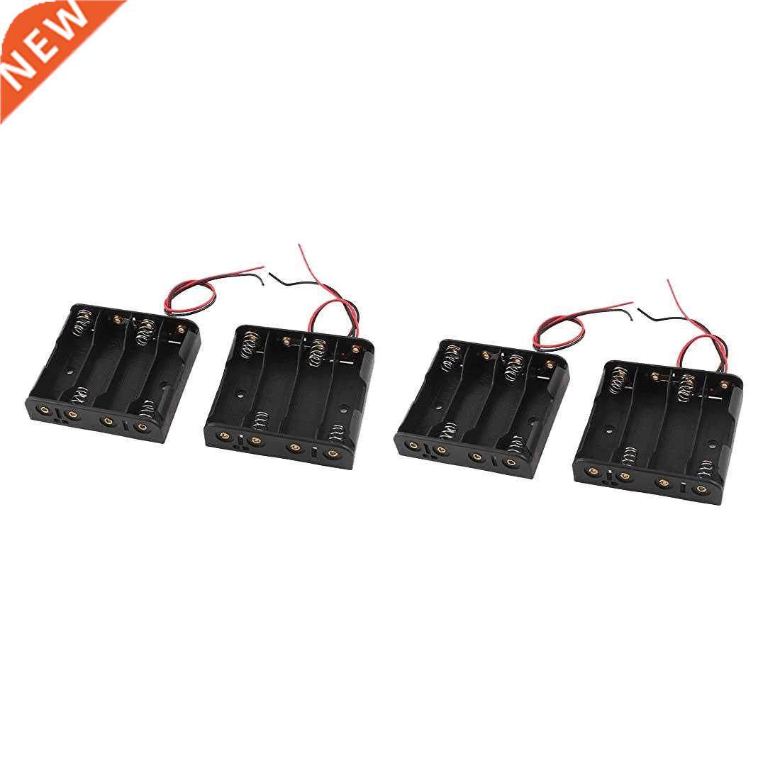 Wired 4 x 1.5V AA Battery Holder Case Storage Box 10 Pcs Bla