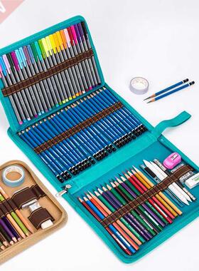 6/48/72 Holes School Pencil Case Canvas Pencilcase Bag Prof