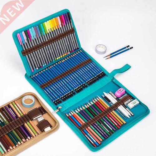 6/48/72 Holes School Pencil Case Canvas Pencilcase Bag Prof