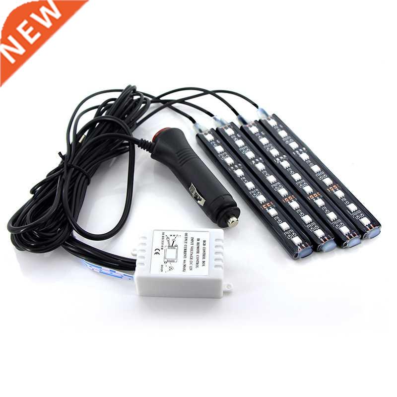 Car RGB LED Strip 4*9pcs SMD 5050 10W Car Interior Decorativ