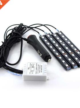 Car RGB LED Strip 4*9pcs SMD 5050 10W Car Interior Decorativ