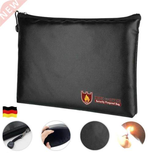 Black Fireproof Document Pouch Bag Money Safe Cash Box Secr
