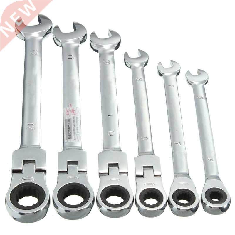 6pcs 6mm-12mm Flexible Pivoting Head Ratchet Combination Spa