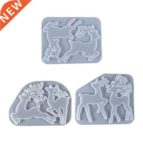 Christmas Reindeer Molds Handmade Resin Ornament Molds with