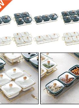 Snacks Platter Glass Lid Serving Bowl Dish for Desserts