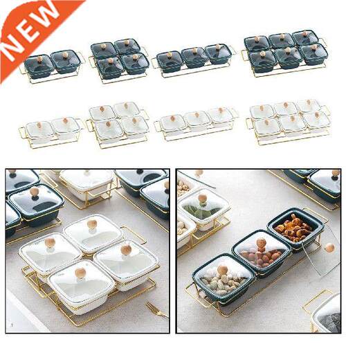 Snacks Platter Glass Lid Serving Bowl Dish for Desserts