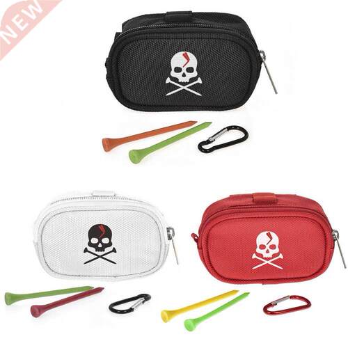 Mini Golf Ball Bag Tee Holder Storage Pouch Portable Skull G