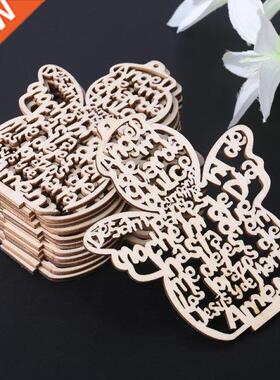 12 Pcs/Pack Wooden Hollow Out Angel Doll Ornaments Pendants