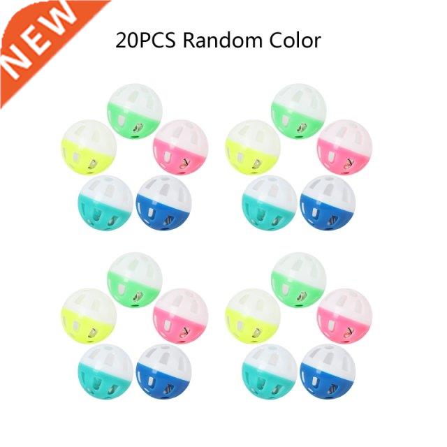 20Pcs Cat Toy Balls Plastic Noisy with Bell Inside Kitten Ch