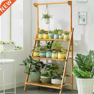 3-Tier Hanging Plant Stand Storage Shelf Folding Flower Pot