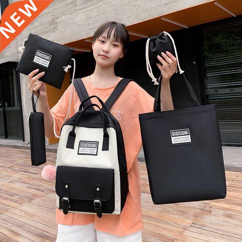 5 pcs sets canvas School Bags For Teenage Girls Women New nd