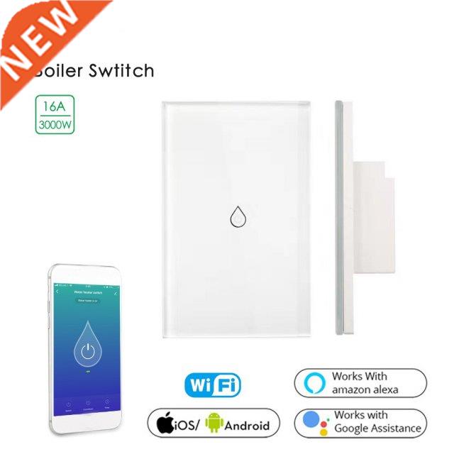 Smart Wifi Water Heater Boiler Switch 16A 000W Glass Panel