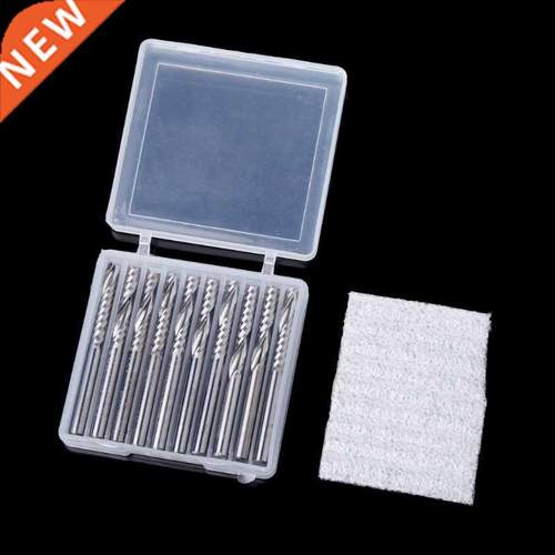 Hot Sale 10 Pcs 4mm Shank Single Flute Carbide Spiral End Mi