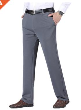 Formal Pants Men Thick Autumn Black Blue Grey Elastic Sretch