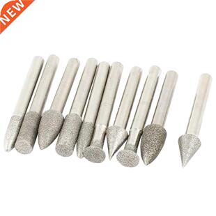 10 Pcs 60mm 6mm Dia Shank Grinding Bit Mounted Point Set