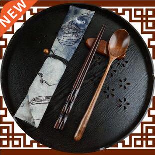 Portble Wooden Tblewre Jpnese Style Chopsticks Spoon
