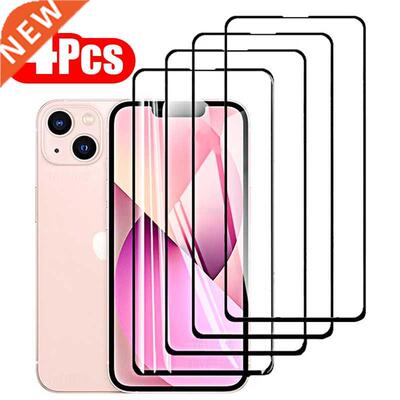 4Pcs Full ver Protective Glass On For iPhone 13 12 11 Pro Ma