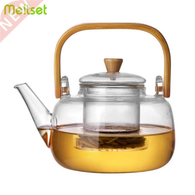 Heat Resistant Glass Teapot Clear Japaness Style Tea Pot wit