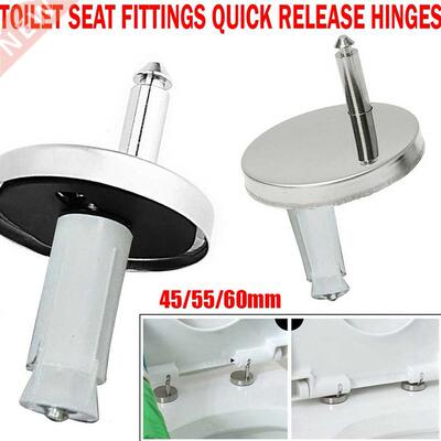 2Pcs Toilet Seat Hinges Mountings Replacement Top Close Soft