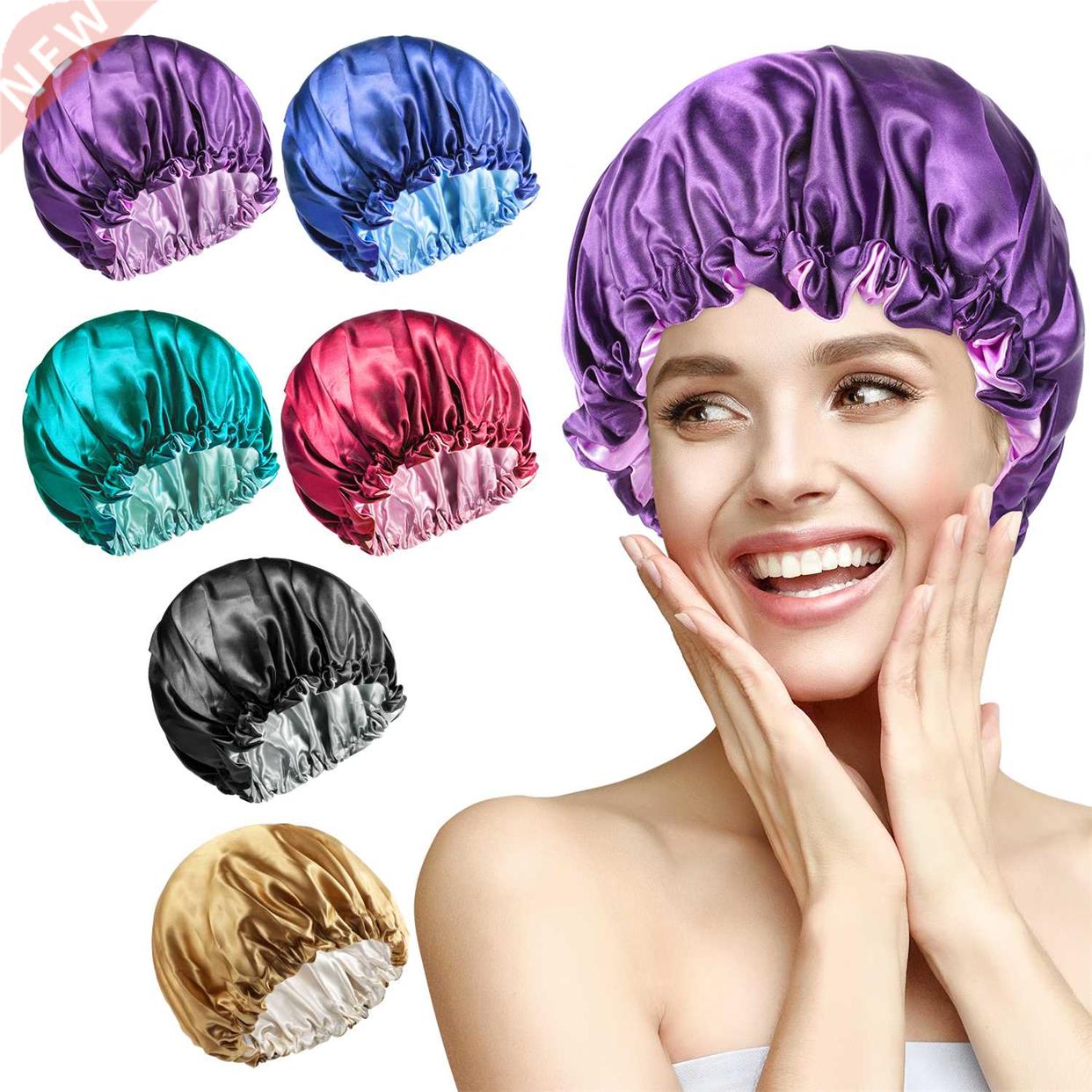 Adjustable Satin Bonnet Sleep Cap Silky Satin Cap For Night