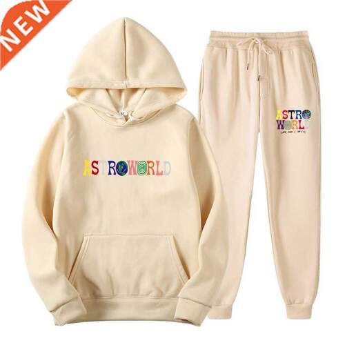 TRAVIS SCOTT AROWORLD Hoodies Letters Print Sweatshirt+Swe