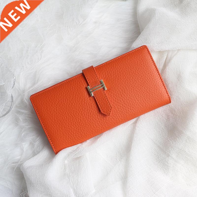 Genuine Leather Women Wallets Luxury Long Hasp Lychee Patter