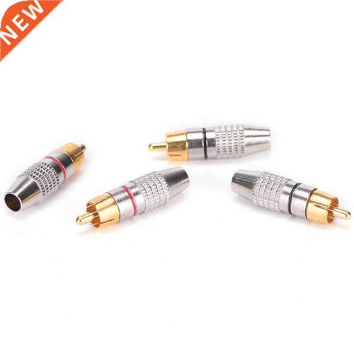 New 4pcs RCA Male Plug Solder Audio Video Cable Adapters Con