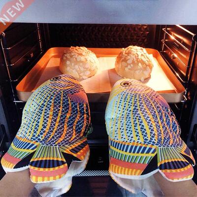 1Pc Colorful Fish Shape Oven Mitts Non-slip Anti-scalding