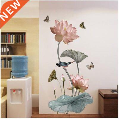 65x120 Lotus Flower Stickers Traditional Wallpaper Ink