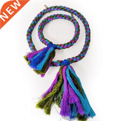 Funny Geometric Bird Frame Woven Nylon Rope Parrot Swing
