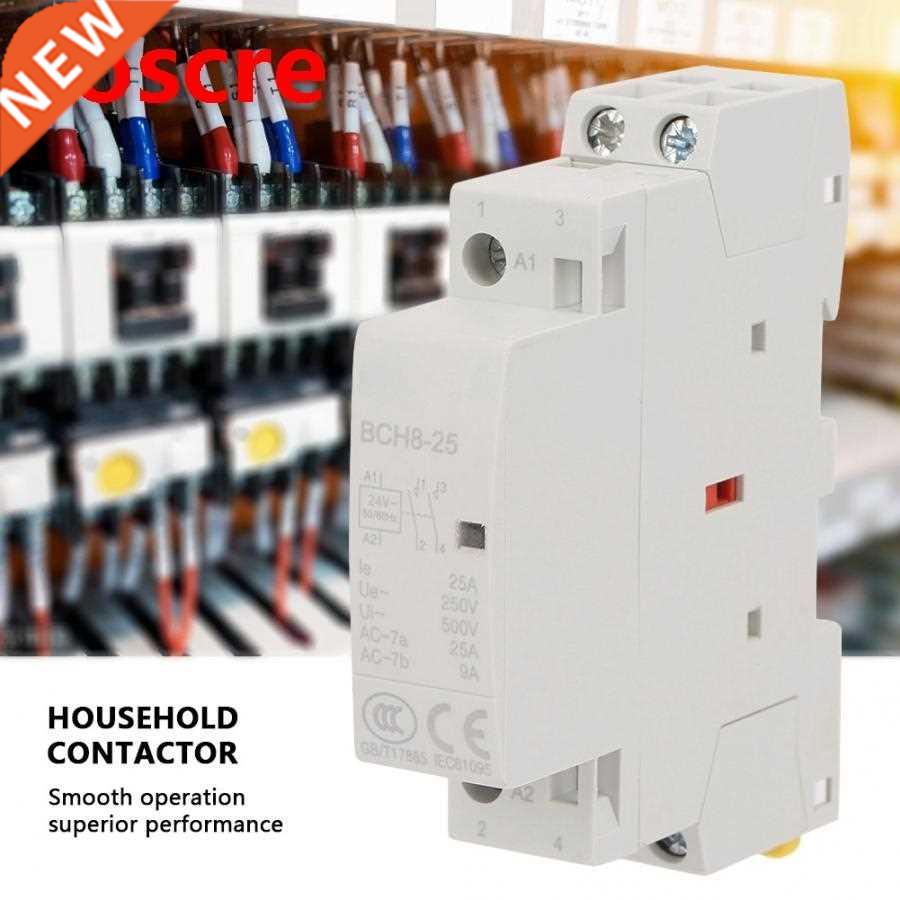 2P 25A 24V 50/60Hz Din Rail Household AC Contactor 1NC