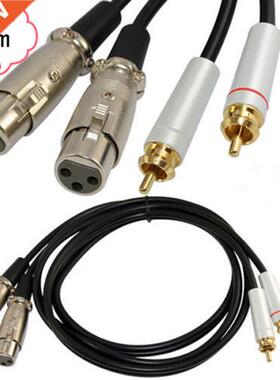 3m 10Ft Premium 2 XLR Female to 2 RCA Plug Pro Audio Extensi