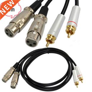 3m 10Ft Premium 2 XLR Female to 2 RCA Plug Pro Audio Extensi