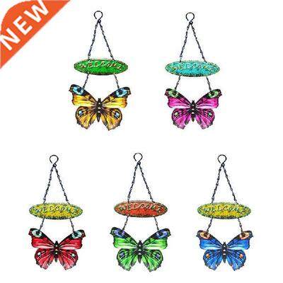 Butterfly Shape Welcome Sign Iron Wall Hanging Ornaments