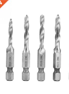 of 6pcs Drill Bits 14in Hex Shank Combination Screw Tap Dril