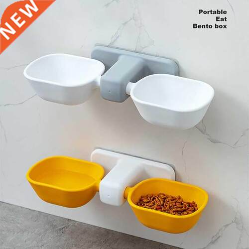 Pet Cat Dog Bowl Adjustable Height Double Bowl Food Water
