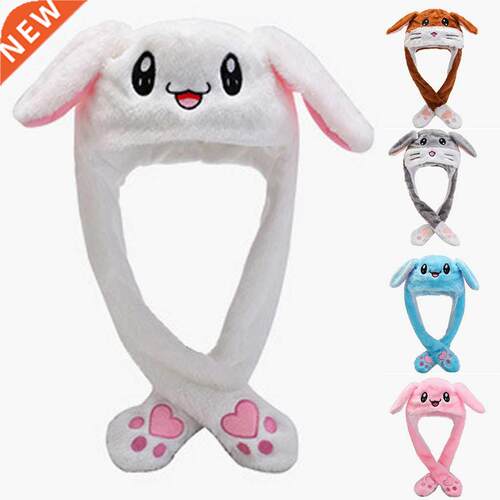 Fashion Cute Animal Gift Rabbit Ear Hat Plush Moving Rabbit