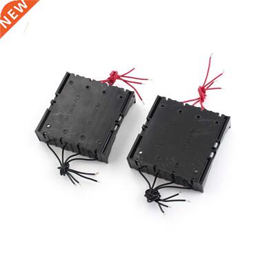 2 Pcs 11cm 8-Wires Black 4 x 3.7V 18650 Holder Case