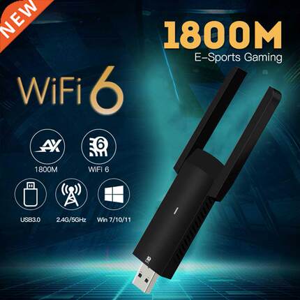 1800bps WiFi 6 USB Adapter Dual Band AX1800 2.4G/5GHz Wirel