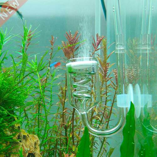 Glass Spiral CO2 Diffuser Bubble Counter for Aquarium Plante