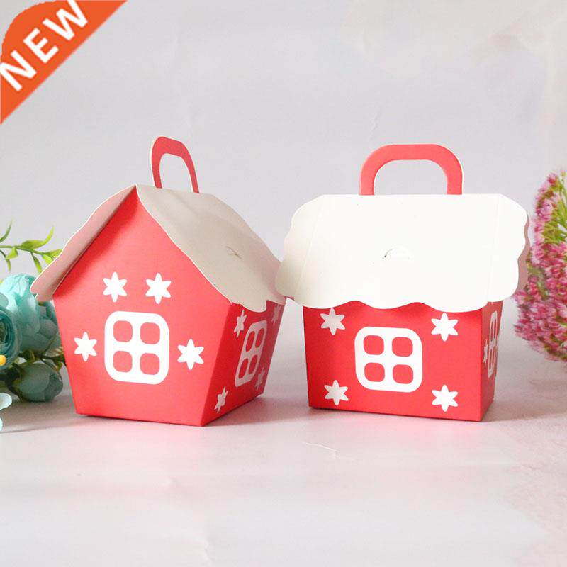 New Year Christmas Party Boxes House Shaped Xmas Gift Boxes