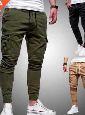 Men's Casual Pants Joggers Multi Pocket Drawstring Fashion S