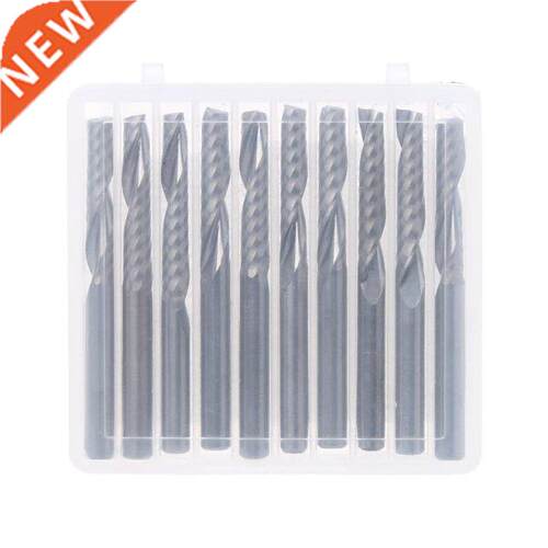 10 Pcs 4mm Shank Single Flute Carbide Spiral End Mill Cutter