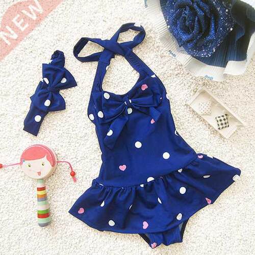 2019 Girls swimsuit Polka dots Design Children swimwear One-